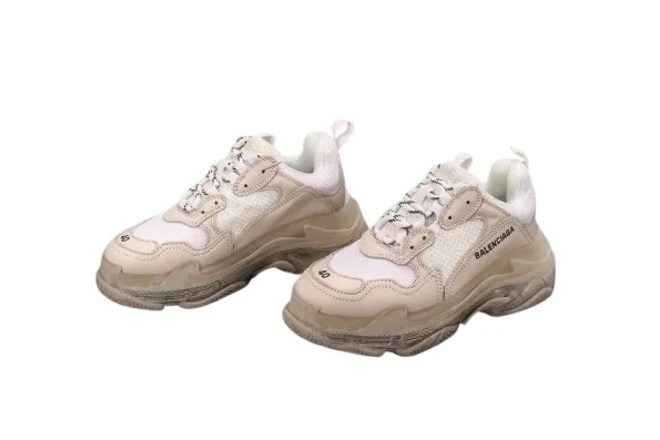 Men’s Triple S Mesh & Leather Sneakers White Replica